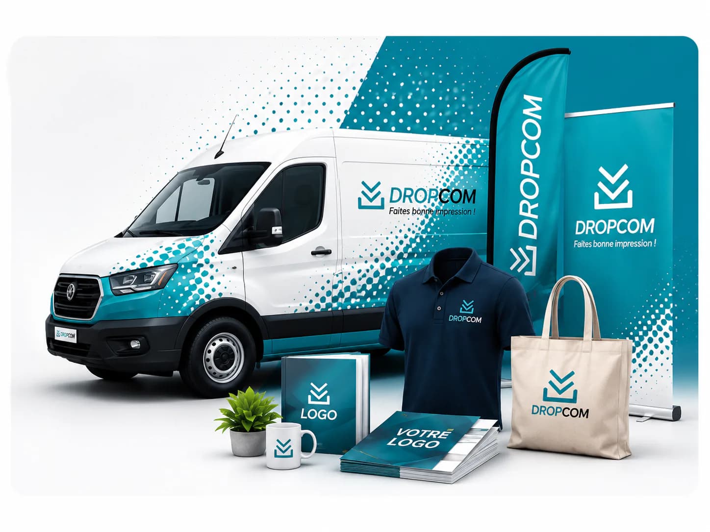 Produits personnalisés Dropcom : textiles, goodies et supports imprimés